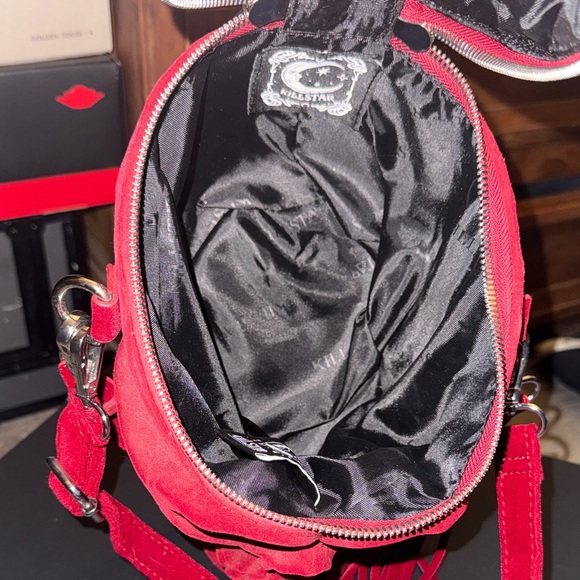 Killstar Red Skull Crossbody Bag Gothic Velvet Purse Tassel Strap EUC - Picture 12 of 13